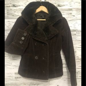 Zara Basics double breasted corduroy blazer jacket